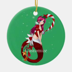 Ornamento De Cerâmica Pixie Mermaid Thunder_Cove Natal