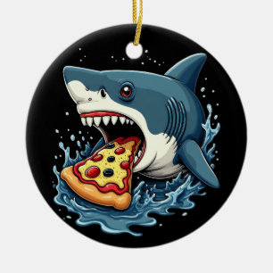 Ornamento De Cerâmica Pizza de Comida de Tubarão Pizza Engraçada