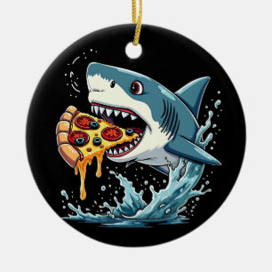 Ornamento De Cerâmica Pizza de Comida de Tubarão Pizza Engraçada