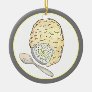 Ornamento De Cerâmica Pizza de Peixe de Pescador Britânico - Cuisine de