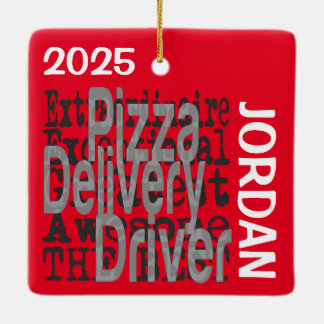 Ornamento De Cerâmica Pizza Delivery Driver Extraordinaire CUSTOM