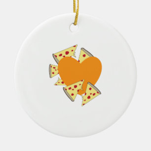 Ornamento De Cerâmica Pizza do coração