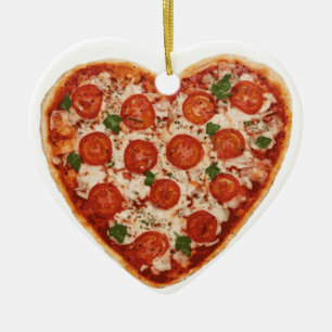Ornamento De Cerâmica pizza em forma de coração
