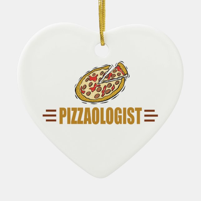 Ornamento De Cerâmica Pizza Engraçada (Frente)
