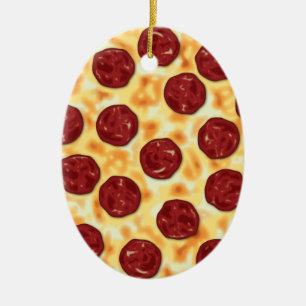 Ornamento De Cerâmica Pizza Pepperoni