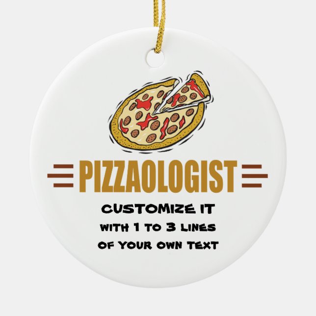 Ornamento De Cerâmica Pizza Personalizada (Frente)