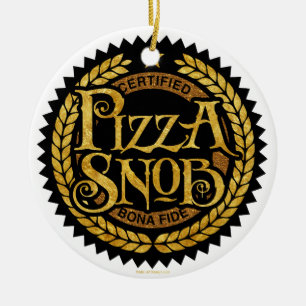 Ornamento De Cerâmica Pizza Snob - amante de pizza engraçado