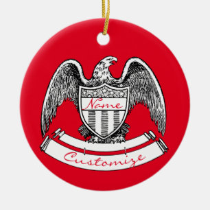 Ornamento De Cerâmica Placa de Águia Patriótica VintageThunder_Cove