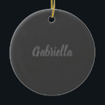 Ornamento De Cerâmica Placa de Cinzas Elegantes Caligrafia em Nome Simpl<br><div class="desc">Procurando uma bela caligrafia com uma letra estética? Este design simples e atraente é para você. Este produto impressiona imediatamente aqueles que o veem. A design fina e saborosa refletirá imediatamente a qualidade da sua relação e da sua família.</div>