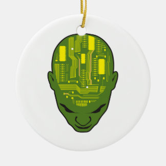 Ornamento De Cerâmica placa de circuito impresso cérebro cabeça amarelo