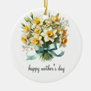 Ornamento De Cerâmica placa de dia de as mães simples e feliz