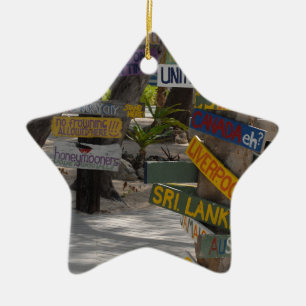 Ornamento De Cerâmica Placa de Sinalização Rum Point Grand Cayman