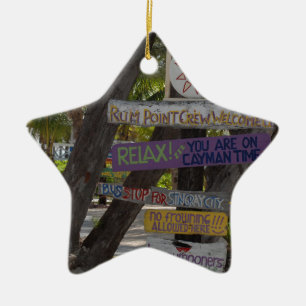 Ornamento De Cerâmica Placa de sinalização Rum Point Grand Cayman