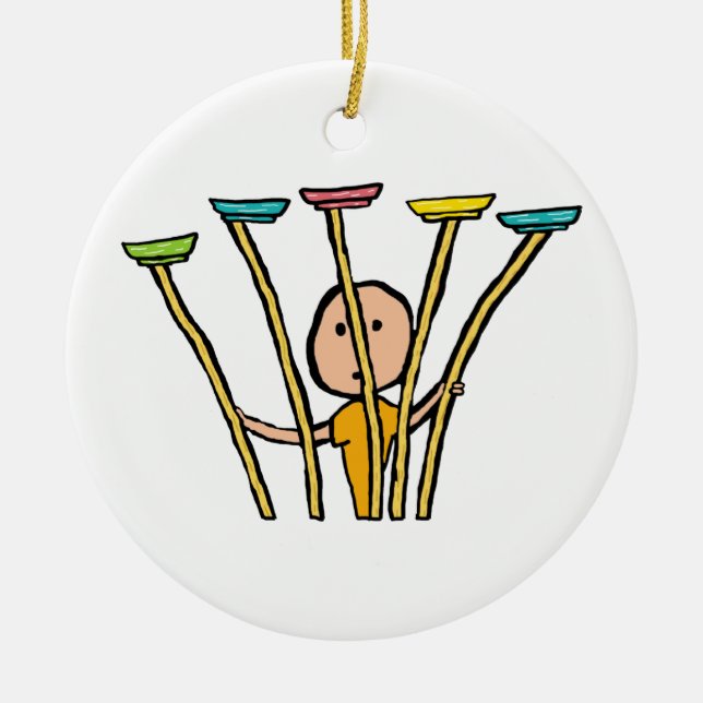 Ornamento De Cerâmica Placa girando (Frente)