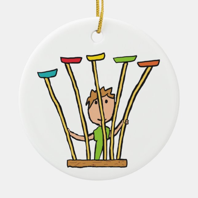 Ornamento De Cerâmica Placa girando (Frente)