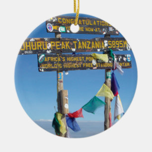 Ornamento De Cerâmica Placa indicativa no cume do Kilimanjaro Quênia