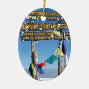 Ornamento De Cerâmica Placa indicativa no cume do Kilimanjaro Quênia