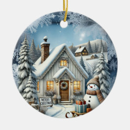 Ornamento De Cerâmica Placas de papel de paisagem de natais vintages exc