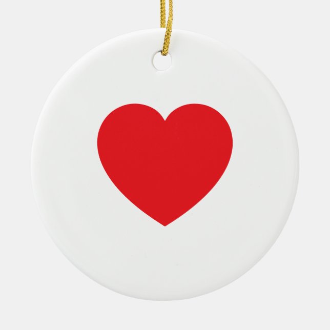 Ornamento De Cerâmica Plain Modern White Red Love Heart Graphic (Frente)