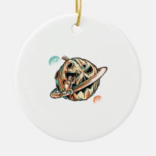 Ornamento De Cerâmica Planeta do Halloween