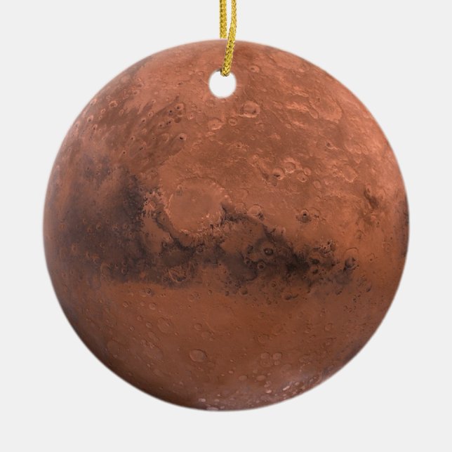 Ornamento De Cerâmica Planeta vermelho Marte (Frente)