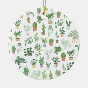 Ornamento De Cerâmica Plantita House Plantas e Potes