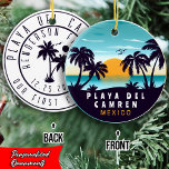 Ornamento De Cerâmica Playa del Carmen México Palm Tree Vintage Souvenir<br><div class="desc">Praia de Playa del Carmen México Vintage, 60s Souvenirs. Praia de Playa del Carmen México - Árvore Tropical de Palma Tropical de 60 Souvenirs Vintage faz um excelente de Natal ou presente de aniversário para fãs da praia de Playa del Carmen. A design de vibração do verão é um presente...</div>