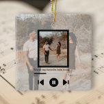 Ornamento De Cerâmica Player de música personalizado para fotos e texto<br><div class="desc">Personalizado desenho do Jogador de Música Fotográfica e Texto de Ricaso - adicione sua própria foto e texto,  perfeito para presentes de casamento,  Dias de os namorados e muito mais... </div>