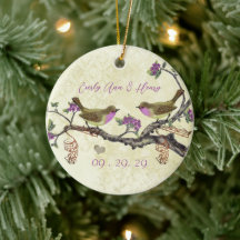 Plum Vintage Bird 1rua Foto de Natal Notas Brown