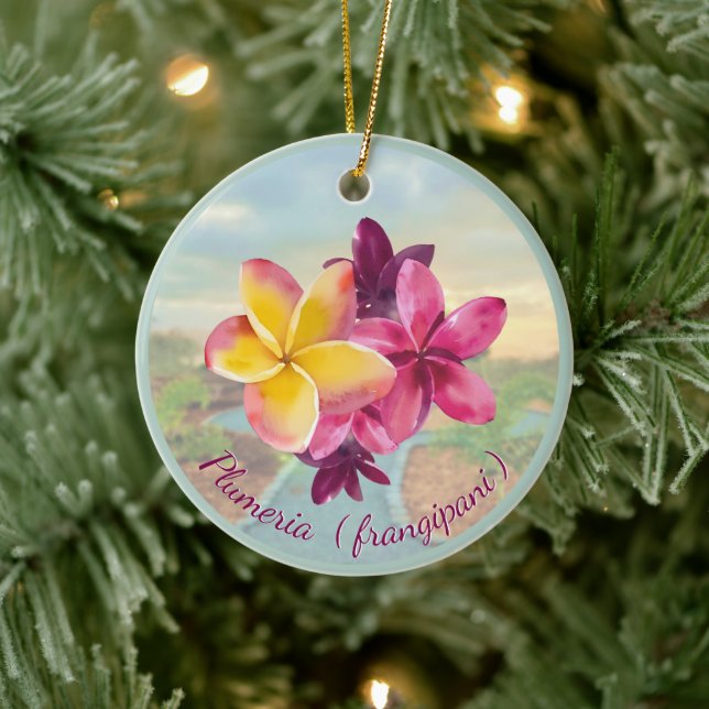 Ornamento De Cerâmica Plumeria (Árvore)