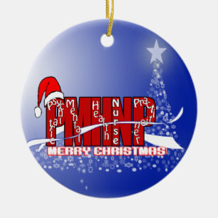Ornamento De Cerâmica PMHNP - XMAS da enfermeira de saúde psiquiátrica e