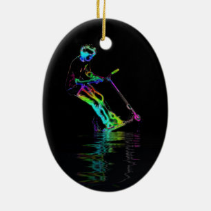 Ornamento De Cerâmica Poça que salta - campeão do patinete