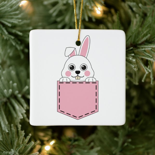 Ornamento De Cerâmica Pocket Pet Bunny (Árvore)