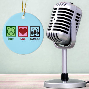 Ornamento De Cerâmica Podcasts do Amor pela Paz