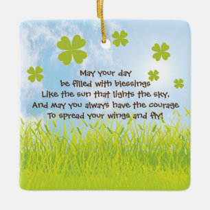 Ornamento De Cerâmica Pode seu dia ser enchido com as bênçãos, irland