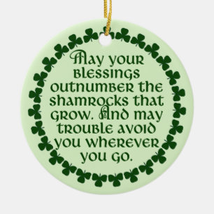 Ornamento De Cerâmica Podem suas bênçãos ultrapassar os trevos, irlan