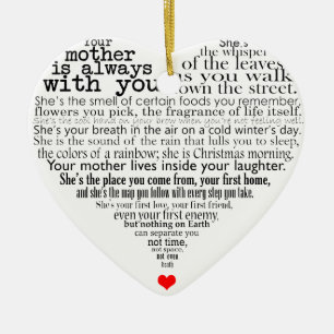 Ornamento De Cerâmica Poema do dia das mães