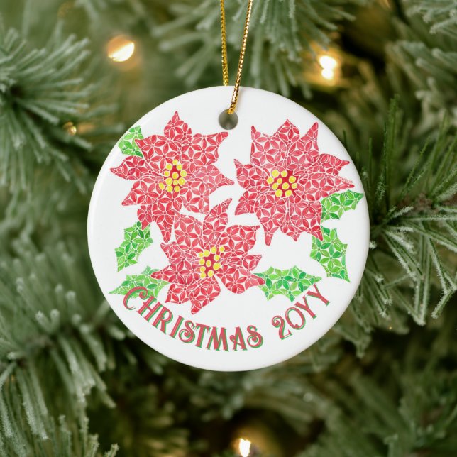 Ornamento De Cerâmica Poinsettia Cerâmica (Árvore)