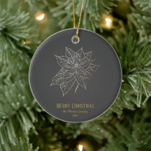 Poinsettia Dourada Elegante em Fundo Escuro