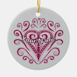 Ornamento De Cerâmica Poker Hearts