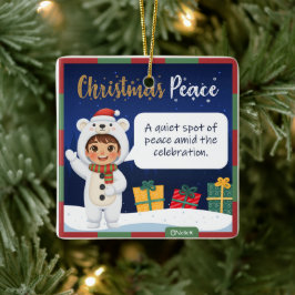 Ornamento De Cerâmica Polar Bear Christmas Ornament