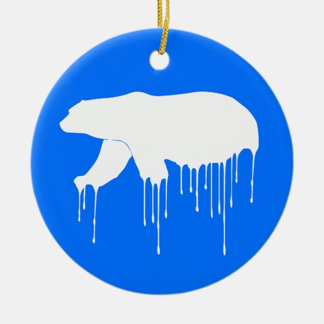 Ornamento De Cerâmica Polar derreta-se (Frente)