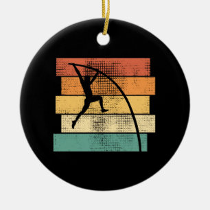 Ornamento De Cerâmica Pole Vaulting Retro