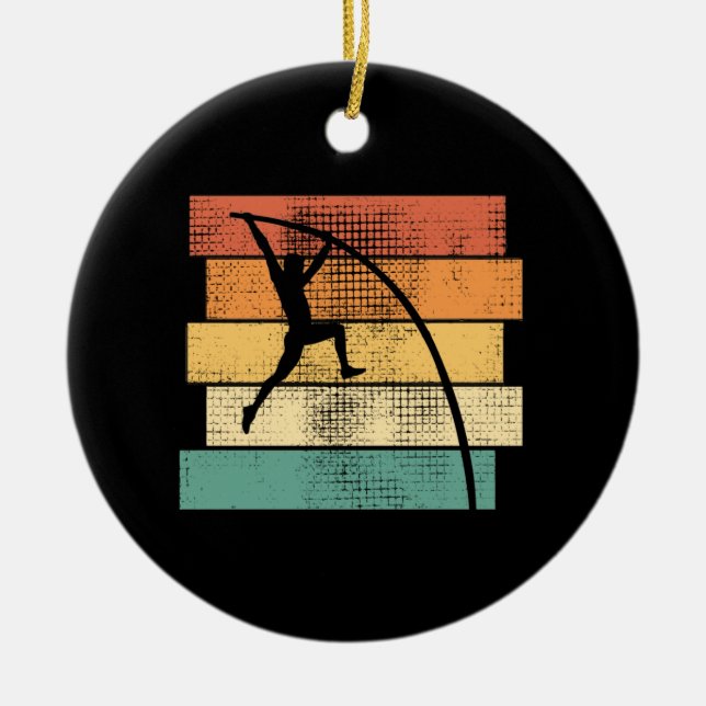 Ornamento De Cerâmica Pole Vaulting Retro (Frente)