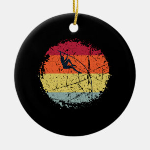 Ornamento De Cerâmica Pole Vaulting Vintage