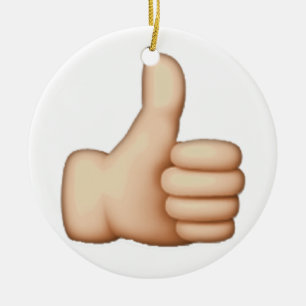 Ornamento De Cerâmica Polegares acima - Emoji