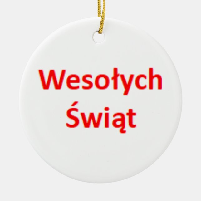 Ornamento De Cerâmica polish wesolych swiat (Frente)