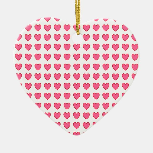 Ornamento De Cerâmica Polka Hearts (Frente)