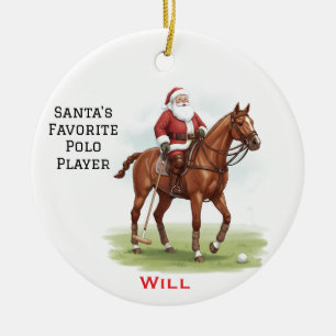 Ornamento De Cerâmica Polo do Cavalo Favorito do Papai Noel Bonito Perso