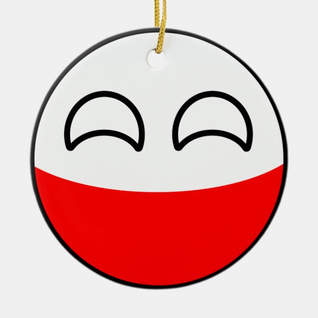 Ornamento De Cerâmica Polônia Geeky de tensão engraçado Countryball (Frente)